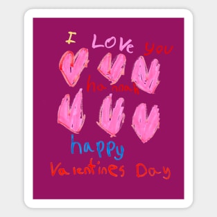 Valentines hearts by Hannah - Homeschool Art Class 2021/22 Art Supplies Fundraiser Magnet